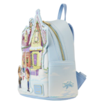 Mini sac à dos Loungefly Pixar Là-Haut "Maison lumière de Noël" vue de côté