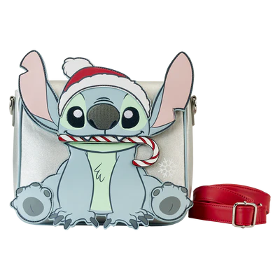 Sac à bandoulière Loungefly Disney Lilo & Stitch "Stitch Holiday Cosplay" vue de devant