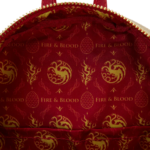 Mini sac à dos Loungefly House of the Dragon "Targaryen" vue intérieure