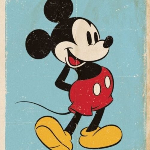 Poster Disney Rétro Mickey vue de devant