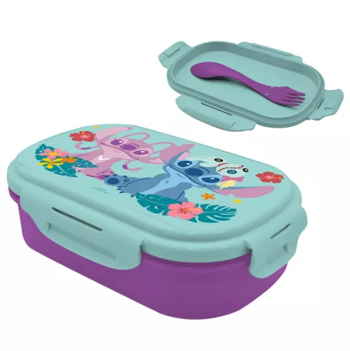 Stitch sandwich box + couverts
