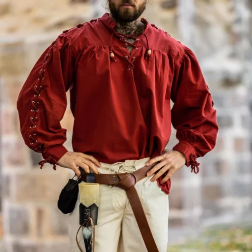 Chemise médiévale Adrian rouge