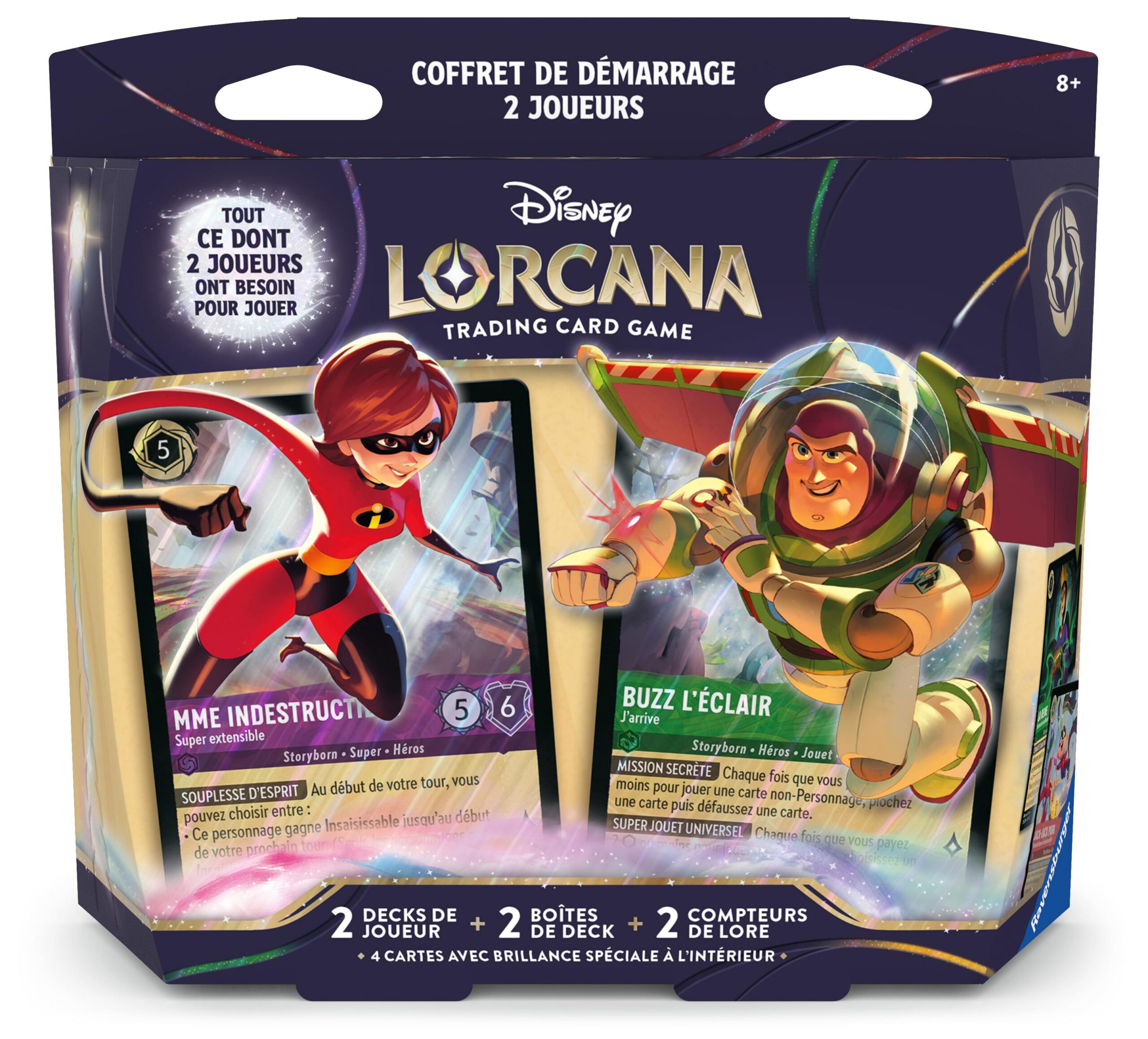 79a26cf353b6b65335ebe9985dcabf836a742b32_DLC_S12_2_Player_box_Front_FR Lorcana - Coffret de Démarrage 2 Joueurs - Madame Indestructible et Buzz l'éclair – Image 1